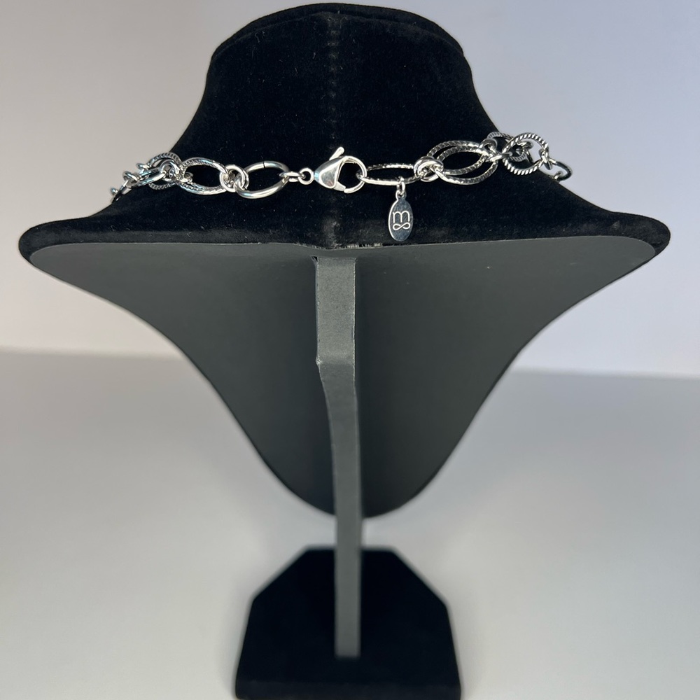 NWOT Oval Link Silver-Tone Chain Double Strand with Lobster Clasp ~17.5” - Picture 5 of 6